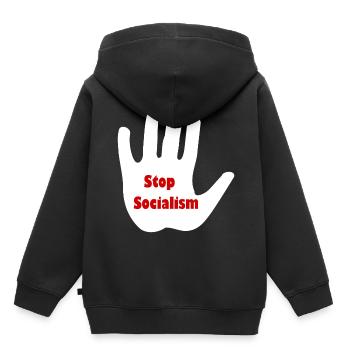 Beendet die sozialistische Bewegung - Kinder Premium Organic Hoodie - Schwarz - Hinten - AI Model Kid Male (0cm)