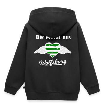 Die Fans aus Wolfsburg - Kinder Premium Organic Hoodie - Schwarz - Hinten - AI Model Kid Male (0cm)