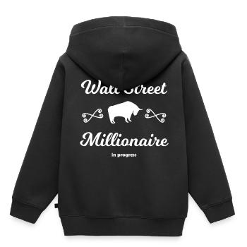 Le millionnaire de Wall Street - Sweat Premium à capuche enfant bio - noir - Dos - AI Model Kid Male (0cm)