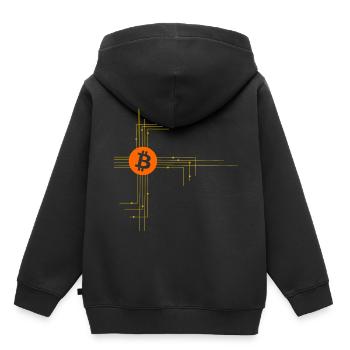 Das neue Bitcoin Netzwerk - Kinder Premium Organic Hoodie - Schwarz - Hinten - AI Model Kid Male (0cm)