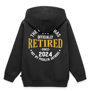 Die Legende ist 2024 offiziell in den Ruhestand gegangen, nicht mein - Kinder Premium Organic Hoodie - Schwarz - Hinten - AI Model Kid Male (0cm)