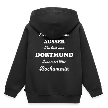 À l’aise dans la région amusante de la Ruhr - Sweat Premium à capuche enfant bio - noir - Dos - AI Model Kid Male (0cm)