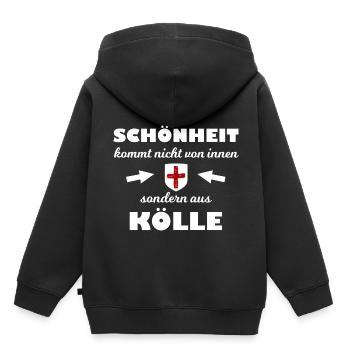 Chez soi à Kölle - Sweat Premium à capuche enfant bio - noir - Dos - AI Model Kid Male (0cm)