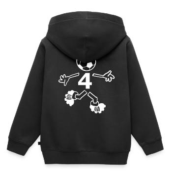 Der Vierer - Kinder Premium Organic Hoodie - Schwarz - Hinten - AI Model Kid Male (0cm)