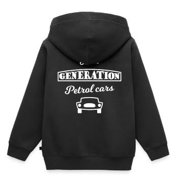 Les tout derniers ventilateurs de déplacement - Sweat Premium à capuche enfant bio - noir - Dos - AI Model Kid Male (0cm)