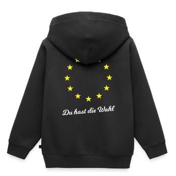 Votez pour l'Europe - Sweat Premium à capuche enfant bio - noir - Dos - AI Model Kid Male (0cm)