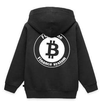 Sei Deine eigene Bank - Kinder Premium Organic Hoodie - Schwarz - Hinten - AI Model Kid Male (0cm)