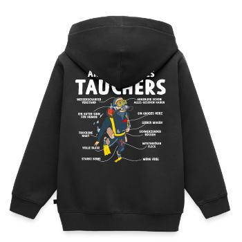 Anatomie eines Tauchers - Kinder Premium Organic Hoodie - Schwarz - Hinten - AI Model Kid Male (0cm)
