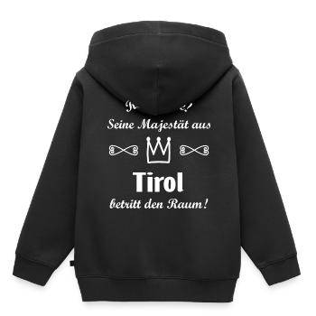 La Majesté du Tyrol - Sweat Premium à capuche enfant bio - noir - Dos - AI Model Kid Male (0cm)