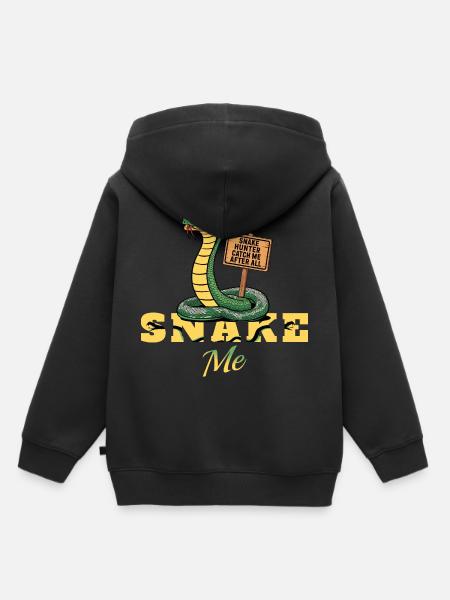 Schlangen Jäger fang mich doch ! - Kinder Premium Organic Hoodie - Schwarz