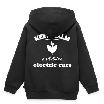Conduire des voitures électriques - Sweat Premium à capuche enfant bio - noir - Dos - AI Model Kid Male (0cm)