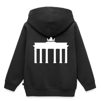 Berlin Brandenburger Tor - Kinder Premium Organic Hoodie - Schwarz - Hinten - AI Model Kid Male (0cm)