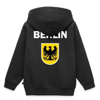 Les Berlinois dans le Brandebourg - Sweat Premium à capuche enfant bio - noir - Dos - AI Model Kid Male (0cm)