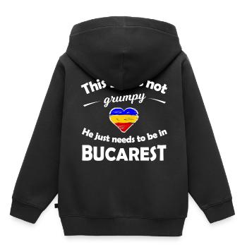 Die Heimat Bukarest - Kinder Premium Organic Hoodie - Schwarz - Hinten - AI Model Kid Male (0cm)