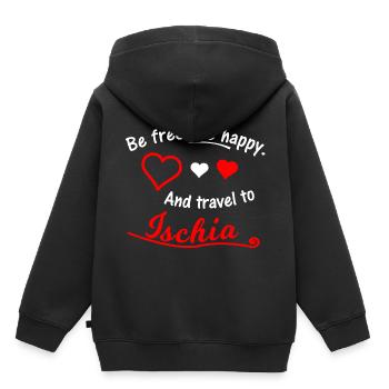 Île d’Ischia dans la mer Méditerranée - Sweat Premium à capuche enfant bio - noir - Dos - AI Model Kid Male (0cm)