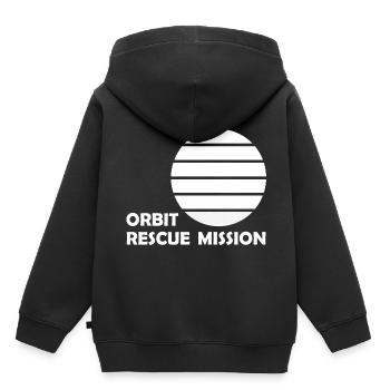 Mars et la découverte de l’espace - Sweat Premium à capuche enfant bio - noir - Dos - AI Model Kid Male (0cm)