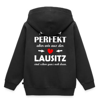 La Lusace dans le Brandebourg - Sweat Premium à capuche enfant bio - noir - Dos - AI Model Kid Male (0cm)