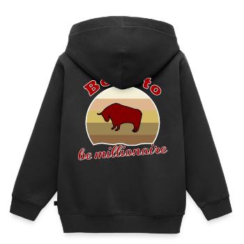 Le prochain millionnaire - Sweat Premium à capuche enfant bio - noir - Dos - AI Model Kid Male (0cm)
