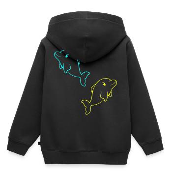 Poisson Coryphène Poissons Enfant Enfants Bébé Tout-petit - Sweat Premium à capuche enfant bio - noir - Dos - AI Model Kid Male (0cm)