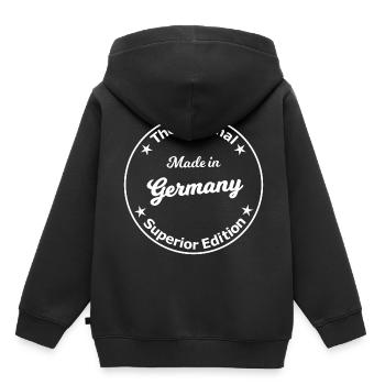 Fabriqué dans le meilleur de l’Allemagne - Sweat Premium à capuche enfant bio - noir - Dos - AI Model Kid Male (0cm)