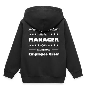 Le patron dans l’équipe - Sweat Premium à capuche enfant bio - noir - Dos - AI Model Kid Male (0cm)