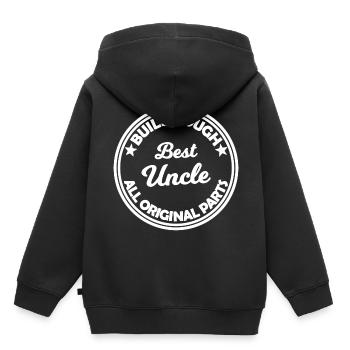 L’oncle cool - Sweat Premium à capuche enfant bio - noir - Dos - AI Model Kid Male (0cm)