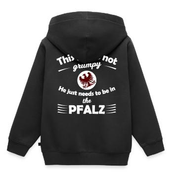 Le Palatinat au sud - Sweat Premium à capuche enfant bio - noir - Dos - AI Model Kid Male (0cm)
