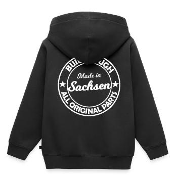 Les légendes saxonnes - Sweat Premium à capuche enfant bio - noir - Dos - AI Model Kid Male (0cm)