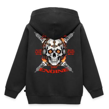 accélérer - Sweat Premium à capuche enfant bio - noir - Dos - AI Model Kid Male (0cm)