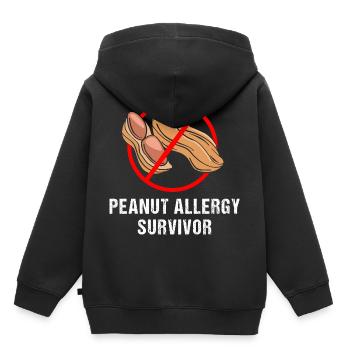 Allergies alimentaires - Sweat Premium à capuche enfant bio - noir - Dos - AI Model Kid Male (0cm)