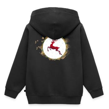 Weihnachtsrentier - Kinder Premium Organic Hoodie - Schwarz - Hinten - AI Model Kid Male (0cm)