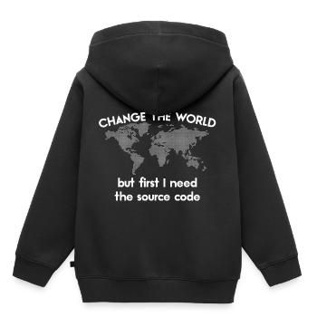 funny speech coding source code programmer - Kids Premium Organic Hoodie - black - Back - AI Model Kid Male (0cm)
