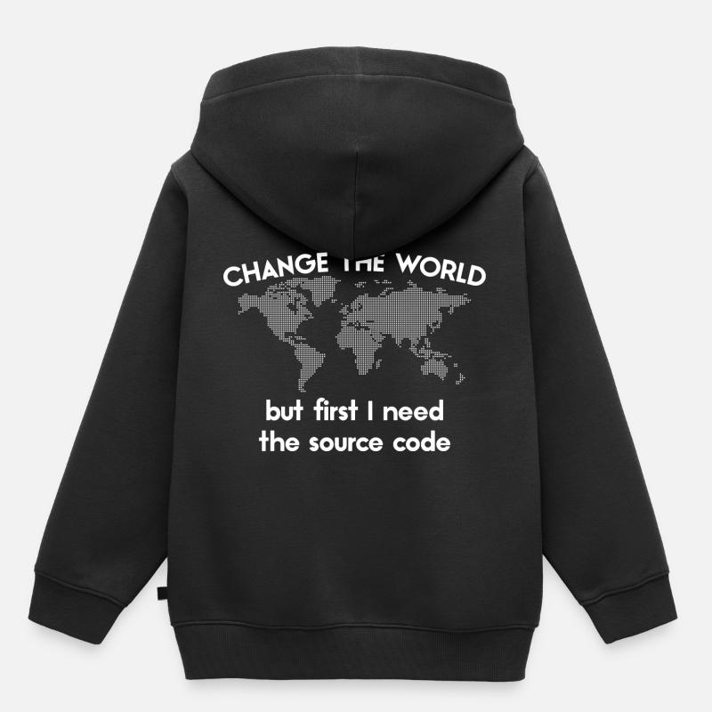 funny spruch coding source code Programmierer - Kinder Premium Organic Hoodie - Schwarz