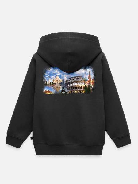 Weltreisen - Kinder Premium Organic Hoodie - Schwarz