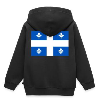 Quebec-Flagge - Kinder Premium Organic Hoodie - Schwarz - Hinten - AI Model Kid Male (0cm)