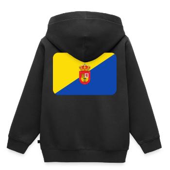 GRAN CANARIA FLAG round corner 400 dpi - Kids Premium Organic Hoodie - black - Back - AI Model Kid Male (0cm)