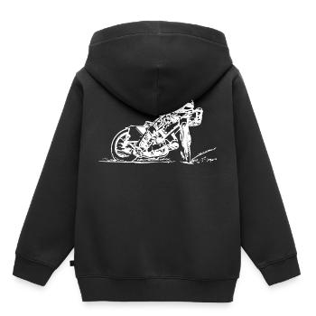 grass track white - Kids Premium Organic Hoodie - black - Back - AI Model Kid Male (0cm)