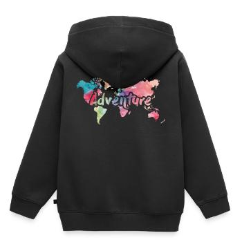 Aventure - Sweat Premium à capuche enfant bio - noir - Dos - AI Model Kid Male (0cm)