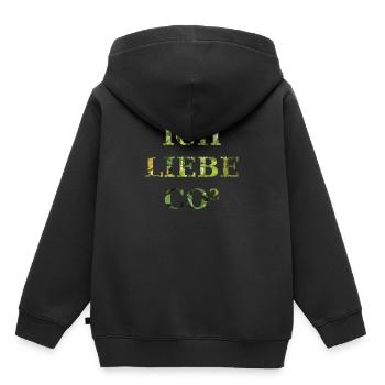 J'aime co2 - Sweat Premium à capuche enfant bio - noir - Dos - AI Model Kid Male (0cm)
