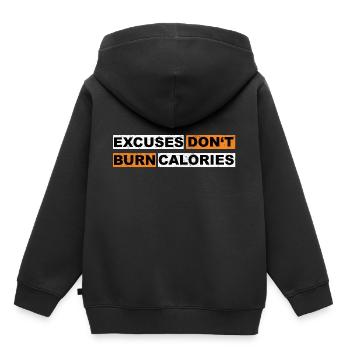 Excuses do not burn calories motivation lettering - Kids Premium Organic Hoodie - black - Back - AI Model Kid Male (0cm)