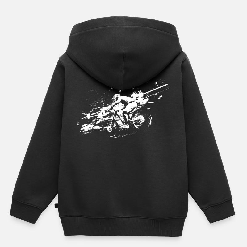 MTB MTB bergab - Kinder Premium Organic Hoodie - Schwarz