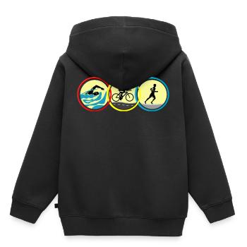 Triathlon - Kinder Premium Organic Hoodie - Schwarz - Hinten - AI Model Kid Male (0cm)
