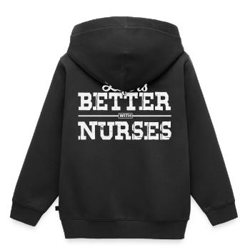 Nurse Doctor Hospital Krankenschwester - Kinder Premium Organic Hoodie - Schwarz - Hinten - AI Model Kid Male (0cm)