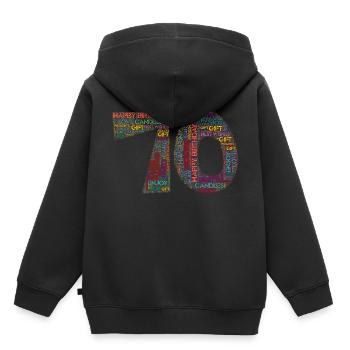 Joyeux anniversaire - 70 ans - Sweat Premium à capuche enfant bio - noir - Dos - AI Model Kid Male (0cm)