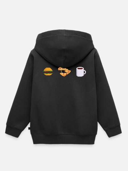 Pixel geeky Lebensmitteln - Kinder Premium Organic Hoodie - Schwarz