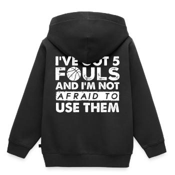 Basketballspieler Geschenk Spruch Hoops 5 Fouls - Kinder Premium Organic Hoodie - Schwarz - Hinten - AI Model Kid Male (0cm)
