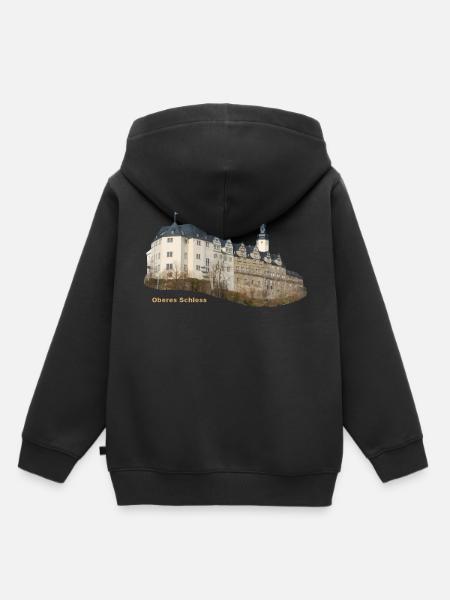 Greiz Oberes Schloss - Kinder Premium Organic Hoodie - Schwarz