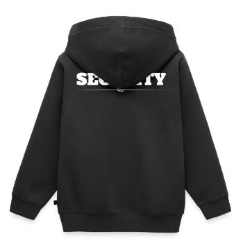 Sécurité - Sweat Premium à capuche enfant bio - noir - Dos - AI Model Kid Male (0cm)