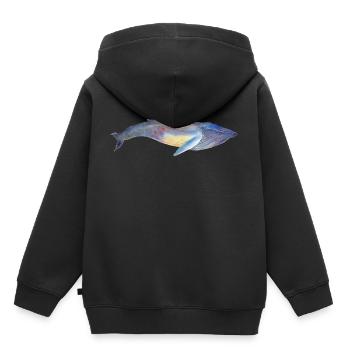 Baleine à bosse - baleine à bosse no 2 - Sweat Premium à capuche enfant bio - noir - Dos - AI Model Kid Male (0cm)