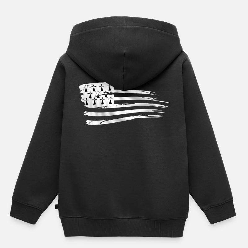 breizh bretagne 08 - Sweat Premium à capuche enfant bio - noir